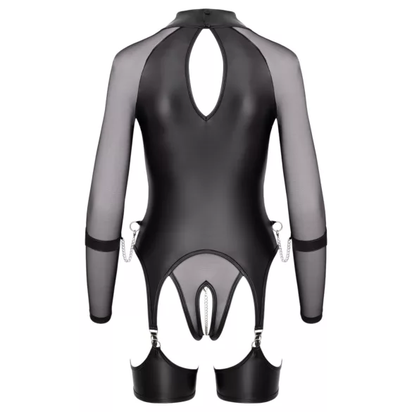 Cottelli Bondage - permatomas viršus su antrankiais - juoda - L