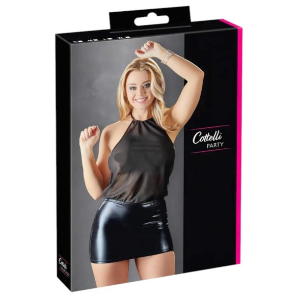 Cottelli - blizgi šifoninė suknelė - juoda - XL