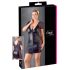 Cottelli Plus - nėriniuota juoda suknelė su kaspinais - 4XL