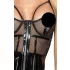 Noir - lakinė suknelė su tinkleliu - juoda - XL