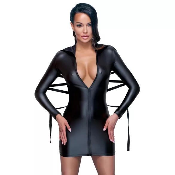 Cottelli Bondage - blizgi suknelė su pančiais - juoda
