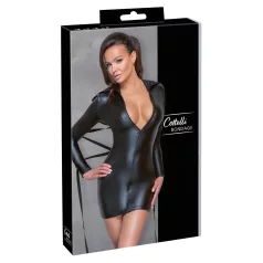 Cottelli Bondage - blizgi suknelė su pančiais - juoda - M