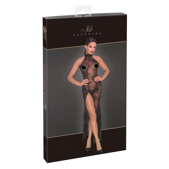 Noir - permatoma ilga suknelė su gėlių raštu - juoda - M