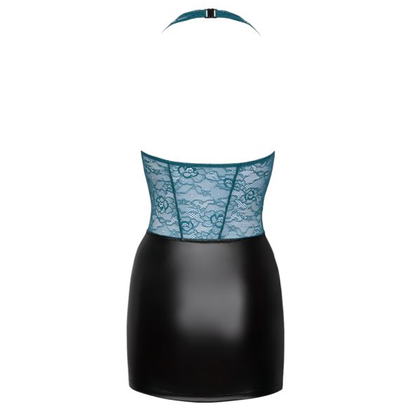 Cottelli - seksualus nėriniuotas korsetas - blizgi suknelė - juoda žalia - XL