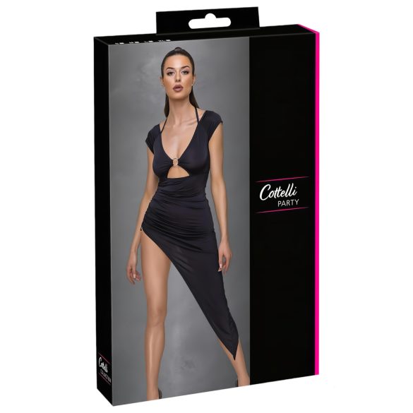 Cottelli Party - suknelė moterims - asimetriška su žiedais - juoda - M
