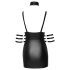 Cottelli Bondage - blizganti mini suknelė su kaklo dirželiu (juoda) - L