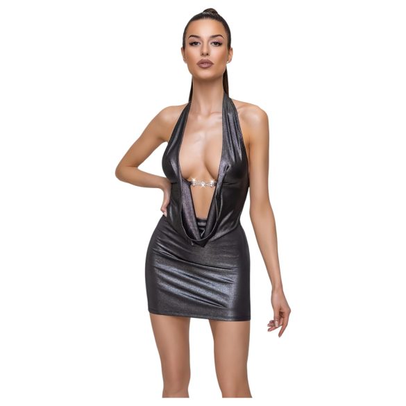 Cottelli Party - mini suknelė su kaklo dirželiu - sidabrinė - L