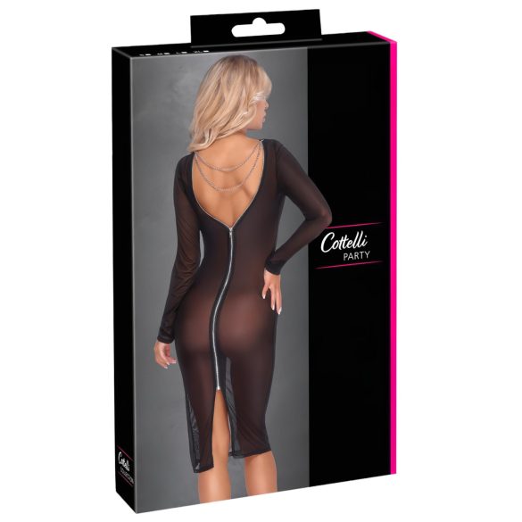 Cottelli Party - permatoma suknelė su užtrauktuku - juoda - M
