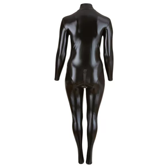 Cottelli Plus Size - ilgaaulnis blizgus kombinezonas - juodas - 4XL