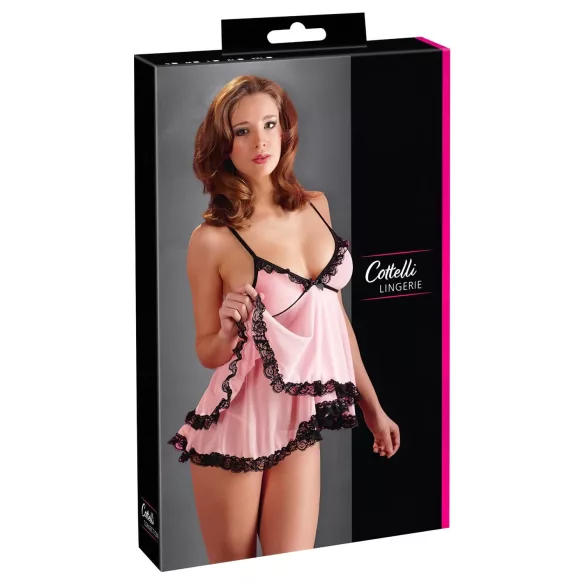 Cottelli - seksualus babydoll naktinukai - raukiniai - juoda - L