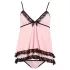 Cottelli - seksualus babydoll naktinukai - raukiniai - juoda - XXL