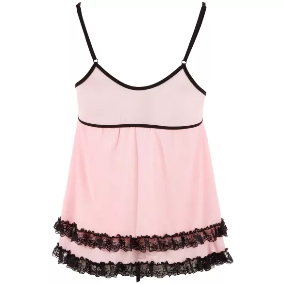 Cottelli - seksualus babydoll naktinukai - raukiniai - juoda - XXL