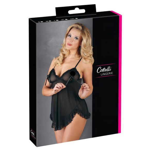 Cottelli - Lengva, banguota babydoll (juoda) - L