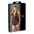 Cottelli Plus Size - juodas nėriniuotas babydoll villstis