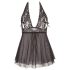 Cottelli Plus Size - juodas nėriniuotas babydoll villstis