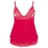 Cottelli Plus Size - nėriniuotas laisvas babydoll naktinukai - raudoni - XL