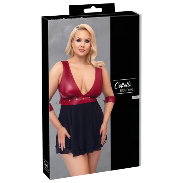 Cottelli Bondage Plius Dydis - babydoll (raudona) - 3XL