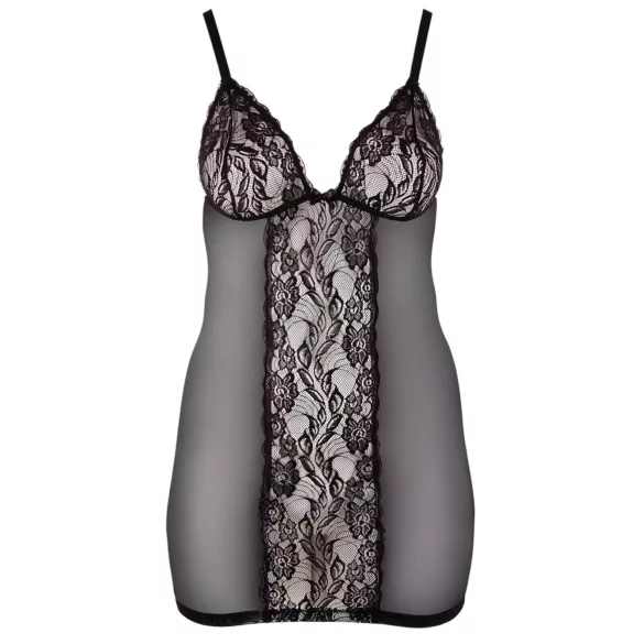 Cottelli Plus Size - naktinukai didesniems dydžiams - permatomi nėriniai - juodi - 2XL