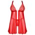 Obsessive Elianes - nėriniuotas babydoll rinkinys (raudonas) - M/L