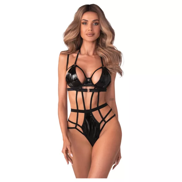 Obsessive Keira - atvira bodis - juoda - reguliuojami dirželiai - L/XL