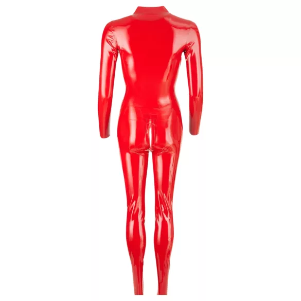 LATEX - moteriškas ilgarankoviai latekso kombinezonas - raudonas - M