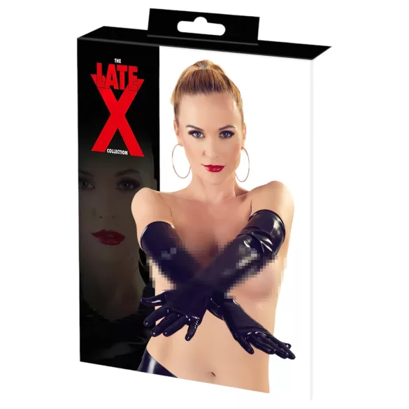 LATEX - ilgos unisex pirštinės - juodos - L