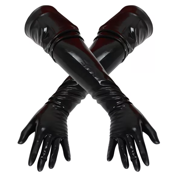 LATEX - ilgos unisex pirštinės - juodos - L