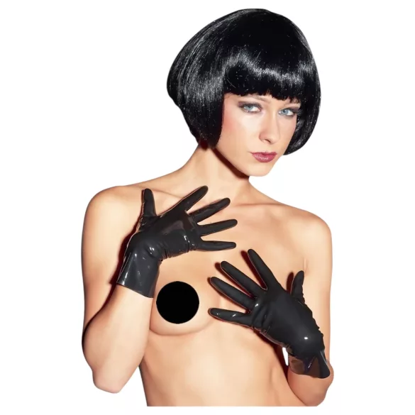 LATEX - trumpos unisex pirštinės - juodos - L
