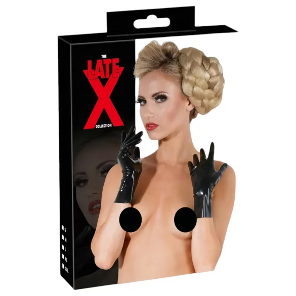 LATEX - trumpos unisex pirštinės - juodos - L