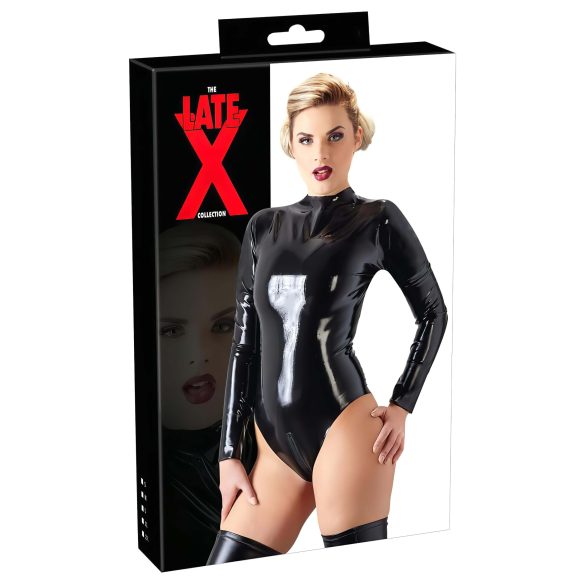 LATEX - ilgomis rankovėmis moteriškas bodis (juodas) - L