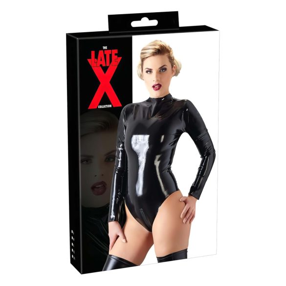 LATEX - ilgomis rankovėmis moteriškas bodis (juodas) - L