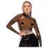 LATEX - lateksiniai permatomi marškinėliai - juoda