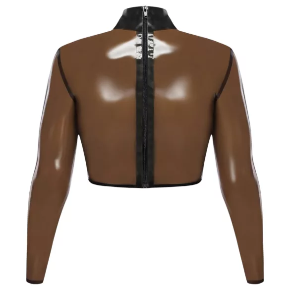 LATEX - lateksiniai permatomi marškinėliai - juoda