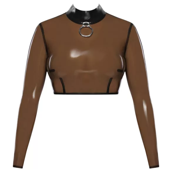 LATEX - lateksiniai permatomi marškinėliai - juoda