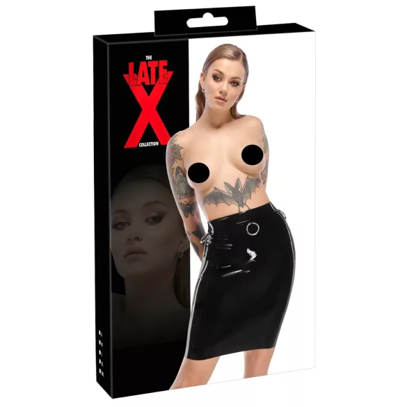 LATEX - lateksinė midi sijonas (juoda)