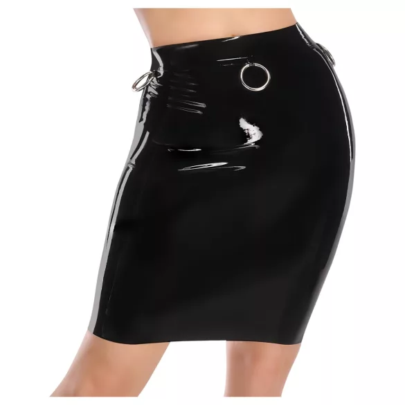 LATEX - lateksinė midi sijonas (juoda) - 2XL