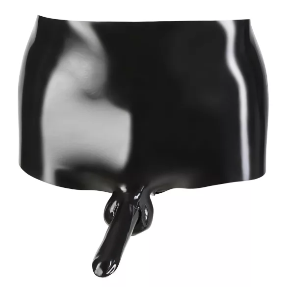 Lateksiniai trumpikės „boksininkai“ + penio mova (juoda) - L/XL