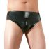 LATEX - vyrų apatiniai su vidiniu analiniu dildo (juoda)