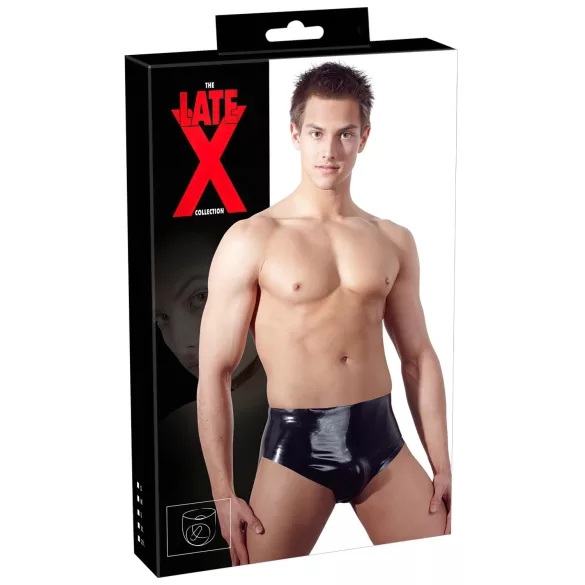 LATEX - vyriški apatiniai su kūginiu analiniu dildo - juodi - lateksas