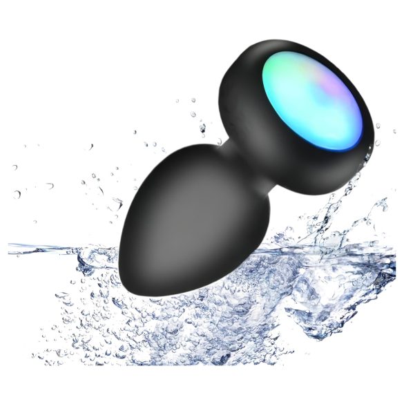 Mrow - analinis vibratorius su nuotoliniu valdymu ir šviesa - juodas