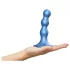 Strap-on-me - dildo su rutuliukais ir siurbtuku - mėlynas, S dydis