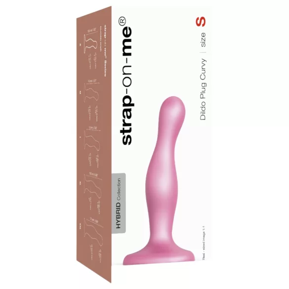 Strap-on-me Curvy S - banguotas dildo su siurbtuku (rožinis)