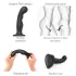 Strap-on-me - lenktas dildo su siurbtuku - juodas, S dydis