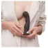 Strap-on-me - lenktas dildo su siurbtuku - juodas, S dydis