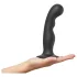 Strap-on-me - dildo su dirželiu - lenktas, su siurbtuku - juodas