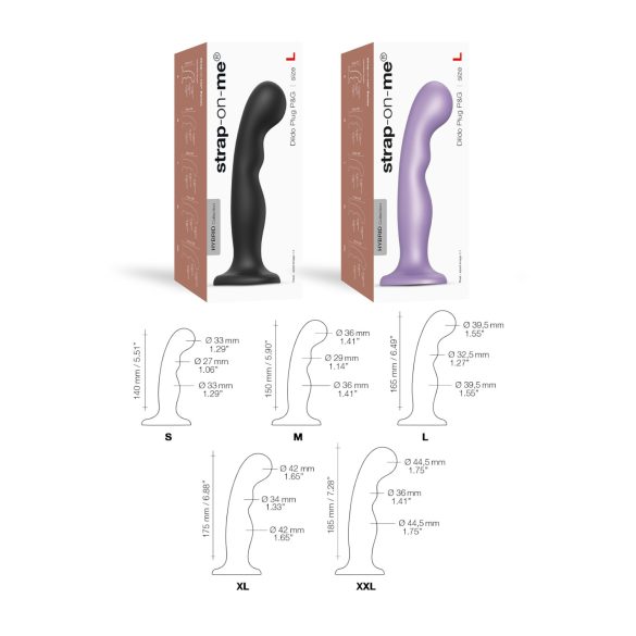 Strap-on-me - dildo su dirželiu - lenktas, su siurbtuku - juodas