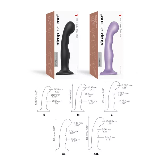 Strap-on-me - dildo su dirželiu - lenktas, su siurbtuku - juodas