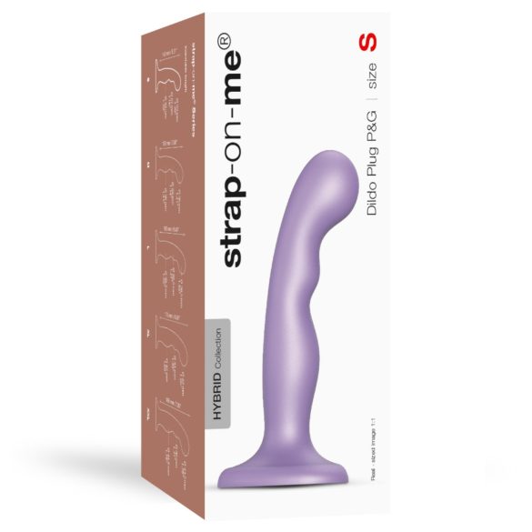 Strap-on-me - lenktas dildo su siurbtuku - mažas - violetinis