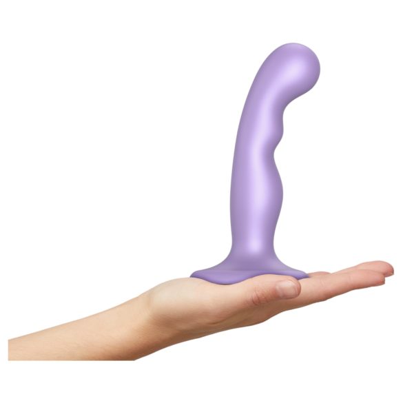 Strap-on-me - lenktas dildo su siurbtuku - mažas - violetinis