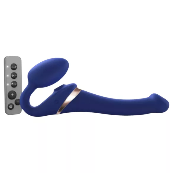 Strap-on-me S - prisegamas oro bangų vibratorius (mėlynas)